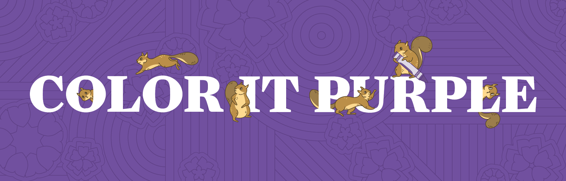 Color It Purple 2025 event with squirrels 